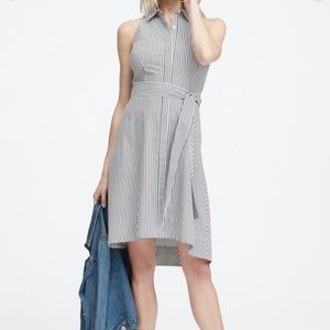 Stripe High-Low Shirt Dress